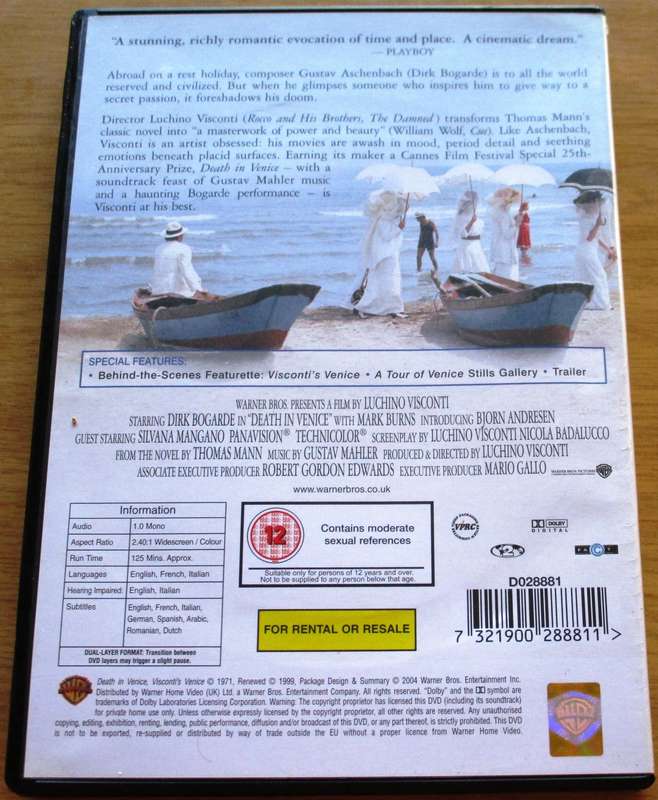DEATH IN VENICE DVD [BBOX 8] Region 2