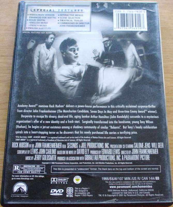 SECONDS Rock Hudson DVD [BBOX 8] Region 1