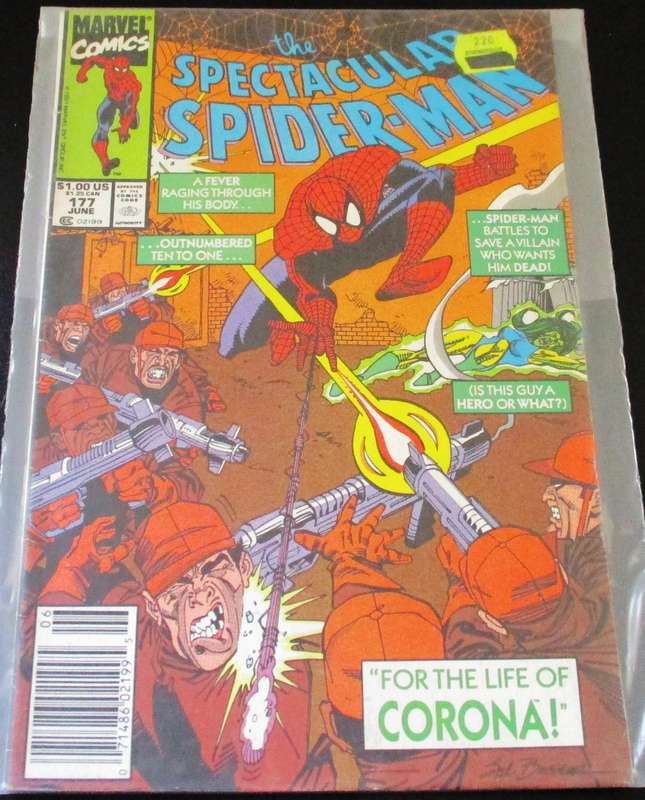 MARVEL Comics THE SPECTACULAR SPIDER-MAN For the Life of Corona! #177 June 1991 [Box 1]