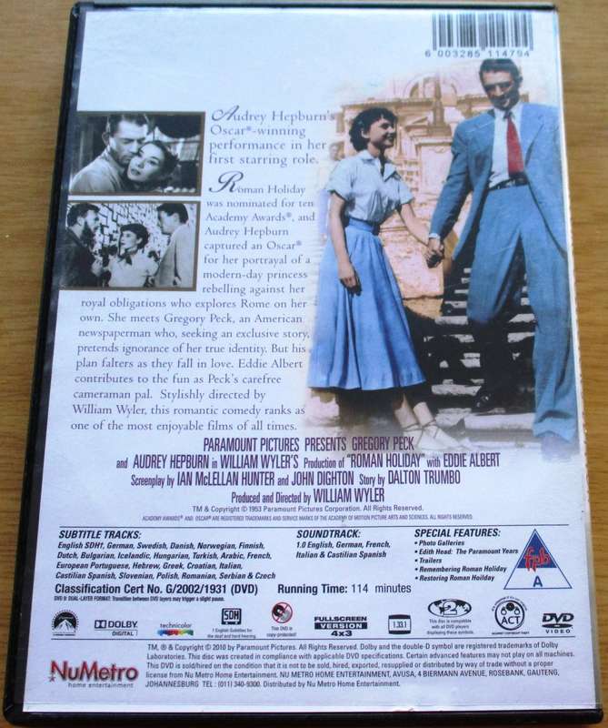 ROMAN HOLIDAY Special Collector's Edition Gregory Peck Audrey Hepburn [BBOX 8] Region 2