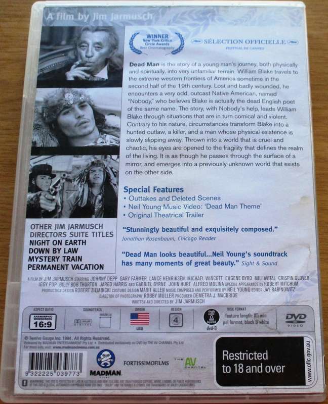 DEAD MAN 10th Anniversary Edition Johnny Depp DVD [BBOX 8] Region 4
