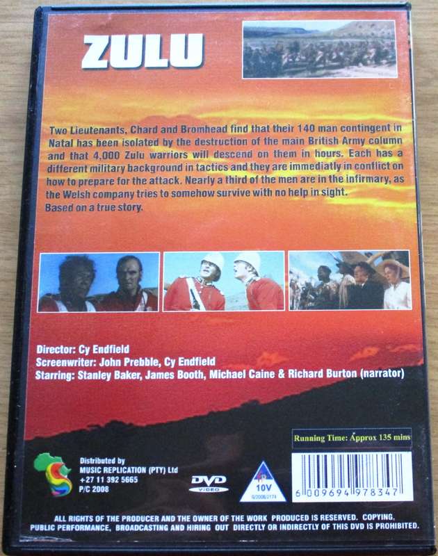 ZULU Michael Caine DVD [BBOX 8] Region 2