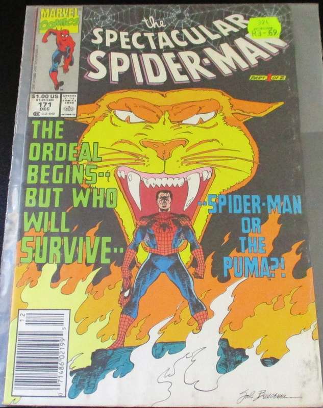 MARVEL Comics THE SPECTACULAR SPIDER-MAN The Puma Part 1 of 2 #171 Dec 1990 [Box 1]