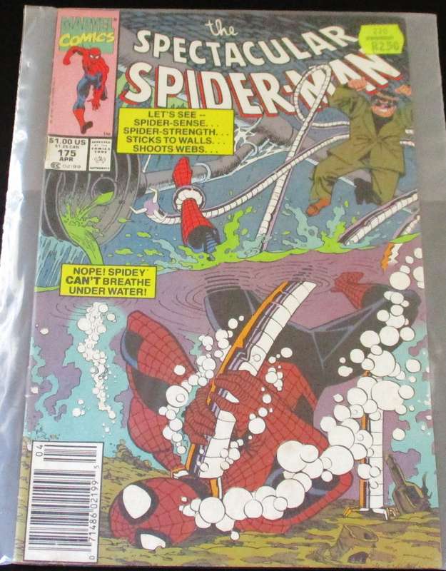 MARVEL Comics THE SPECTACULAR SPIDER-MAN Can't Breathe Under Water #175 April 1991 [Box 1]
