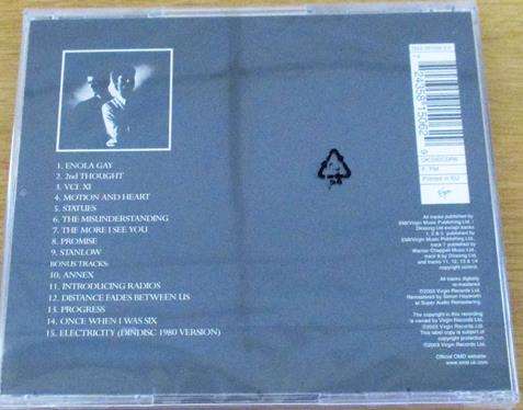 O.M.D. Orchestral Manoeuvres In The Dark Organisation Digitally Remastered with 6 Bonus Tracks CD