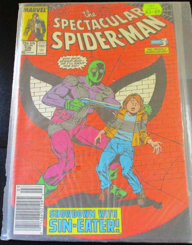 MARVEL THE SPECTACULAR SPIDER-MAN Showdown with Sin-Eater #136 March 1988 [Box 1]