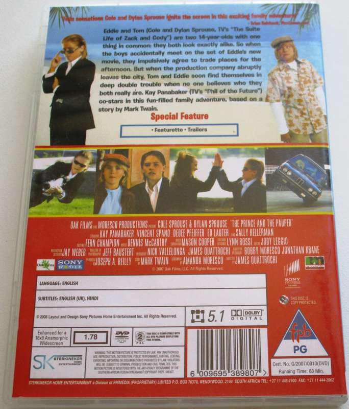 THE PRINCE & THE PAUPER THE MOVIE DVD [BBOX 8]