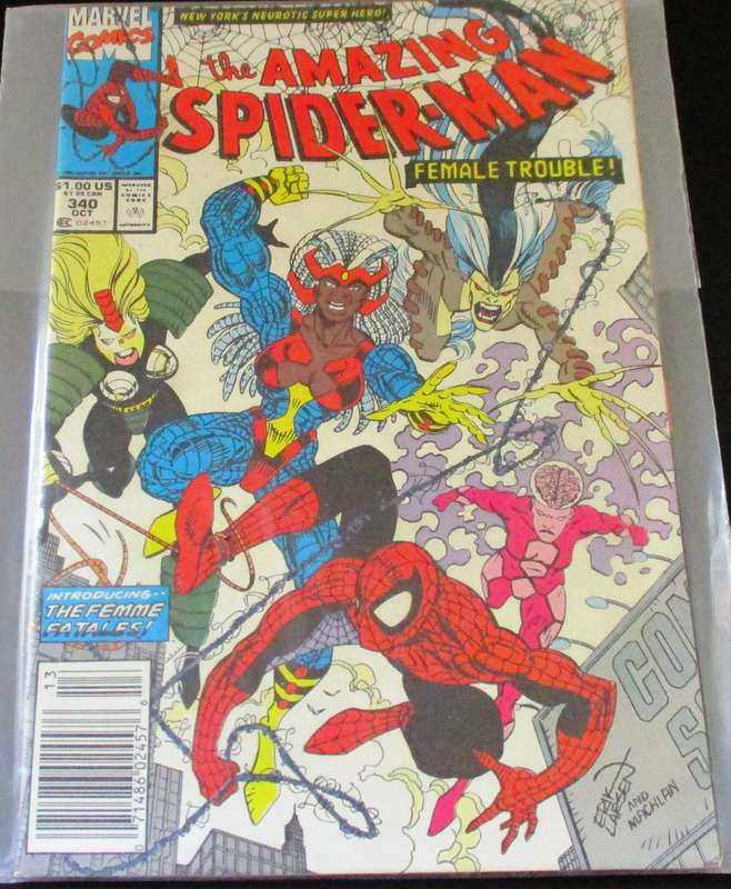 MARVEL Comics THE AMAZING SPIDER-MAN Female Trouble #340 October 1990 [Box 1]