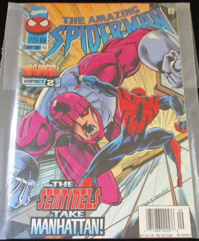 MARVEL Comics THE AMAZING SPIDER-MAN The Sentinels Take Manhattan! #415 Sep 1996 [Box 1]