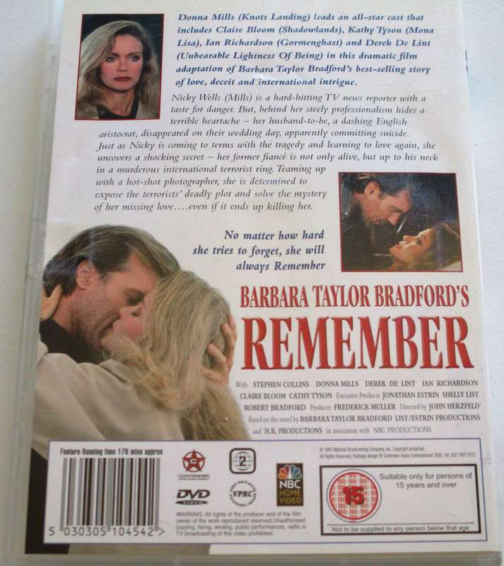 REMEMBER Barbara Taylor Bradford DVD [BBOX 7]