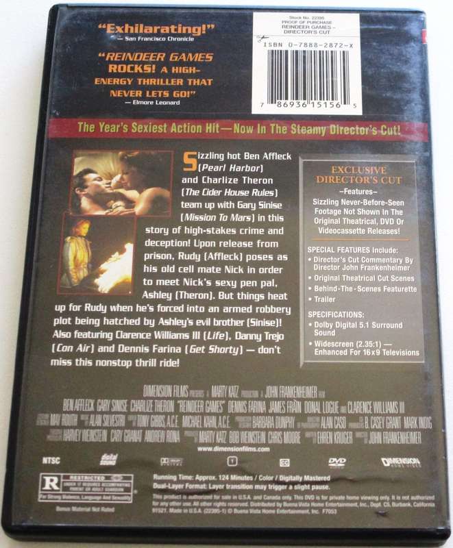 REINDEER GAMES Ben Affleck DVD [BBOX 7]