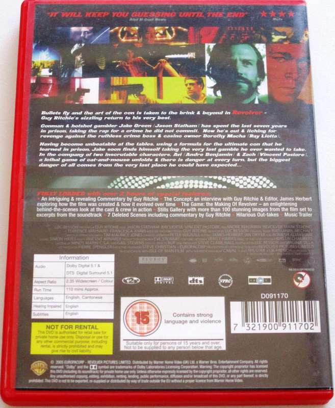 REVOLVER Guy Ritchie DVD [BBOX 8]