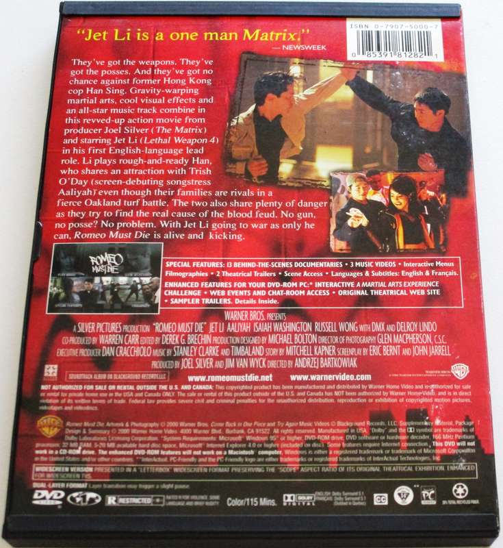 ROMEO MUST DIE Jet Li DVD [BBOX 9] Region 1
