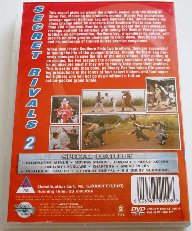 SECRET RIVALS 2 Revenge is Death John Liu Wong Chung Lee DVD [BBOX 9]