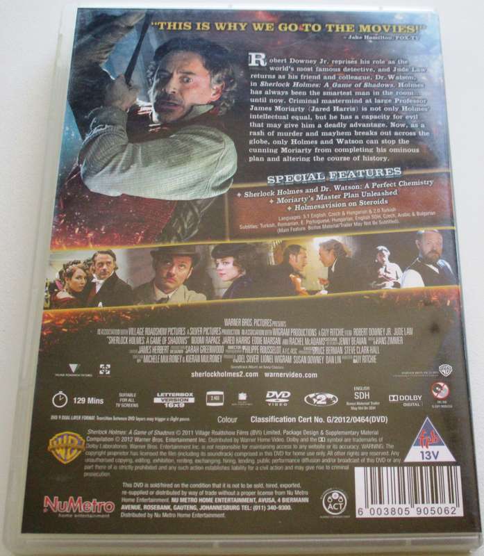 SHERLOCK HOLMES A Game of Shadows DVD [BBOX 10]