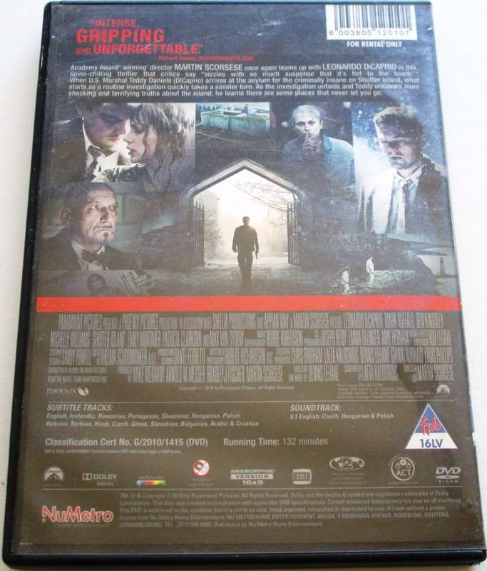 SHUTTER ISLAND diCaprio DVD [BBOX 10]