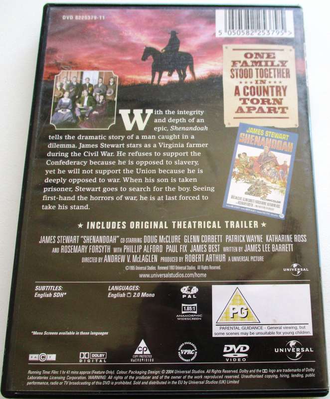 SHENANDOAH James Stewart DVD [BBOX 10]
