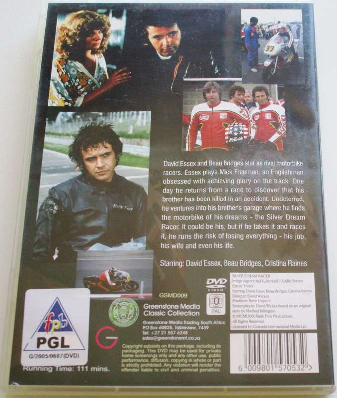 SILVER DREAM RACER David Essex Beau Bridges DVD [BBOX 10]
