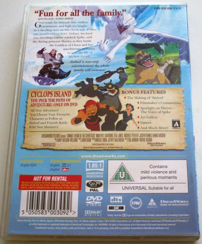 SINBAD Legend of the Seven Seas DVD [BBOX 10]