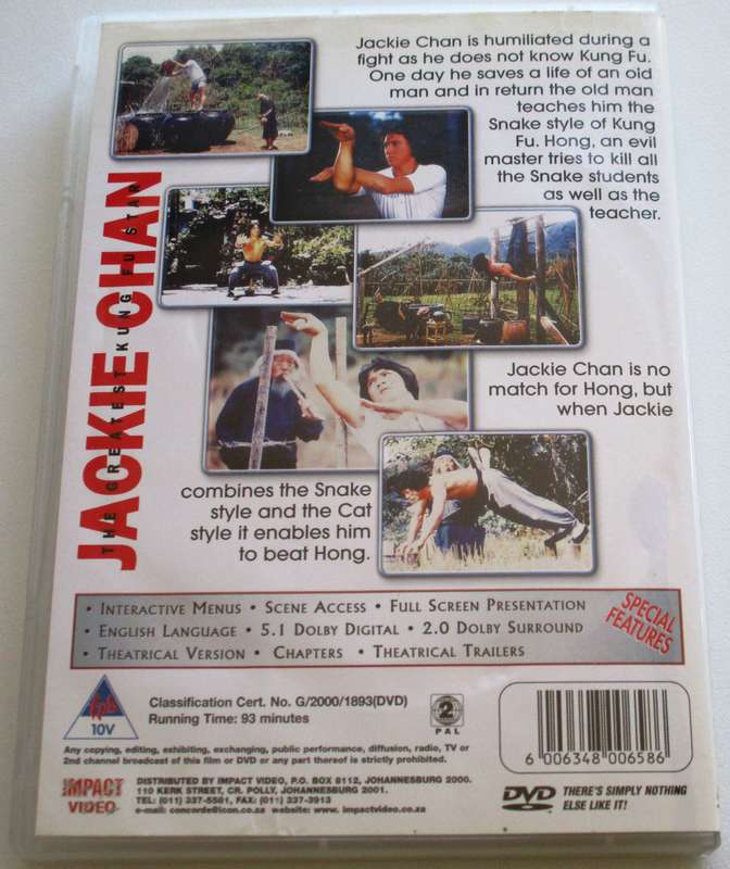 SNAKE IN THE EAGLE'S SHADOW Jackie Chan DVD [BBOX 11]