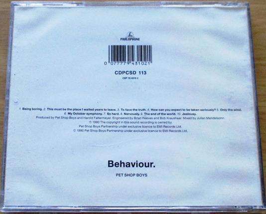 PET SHOP BOYS Behaviour. [main stock room]