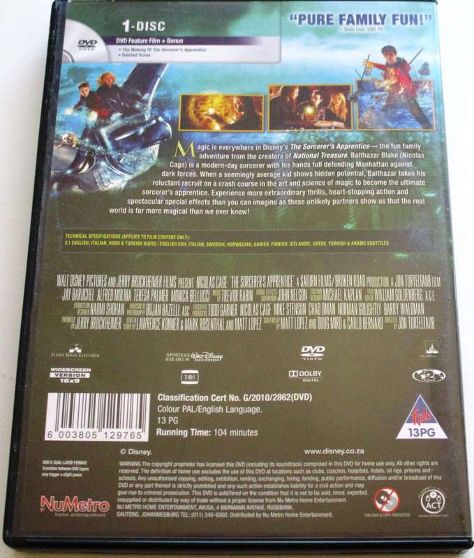 THE SORCERER'S APPRENTICE Nicholas Cage DVD [BBOX 11]