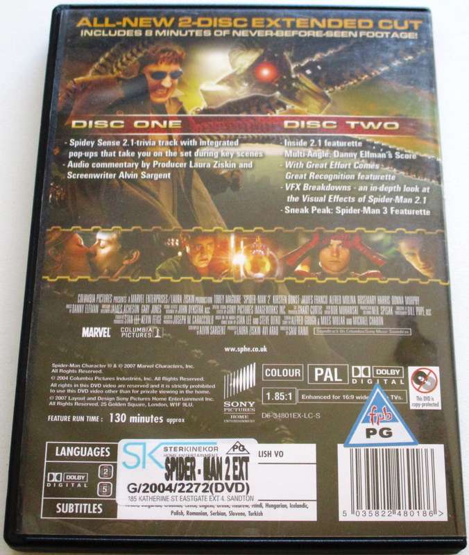 SPIDER-MAN 2.1 All New 2 Disc Extended Cut DVD [BBOX 11]