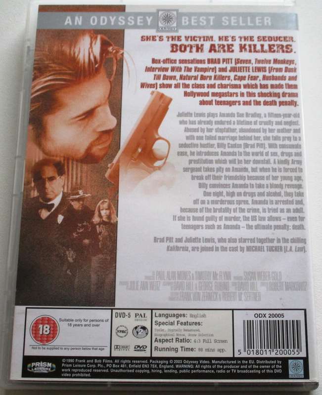 TOO YOUNG TO DIE? Brad Pitt Juliette Lewis DVD [BBOX 14]