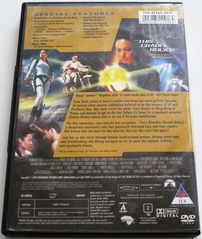TOMB RAIDER The Cradle of Life DVD [BBOX 14]