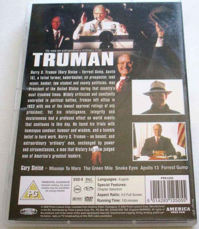 TRUMAN Gary Sinise DVD [BBOX 15]