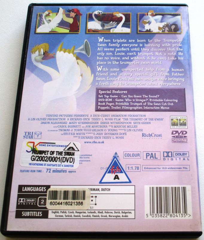 THE TRUMPET OF THE SWAN DVD [BBOX 15]