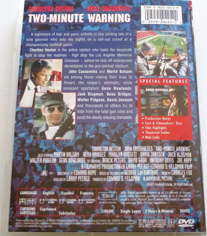 TWO MINUTE WARNING Charlton Heston DVD [BBOX 15] Region 1