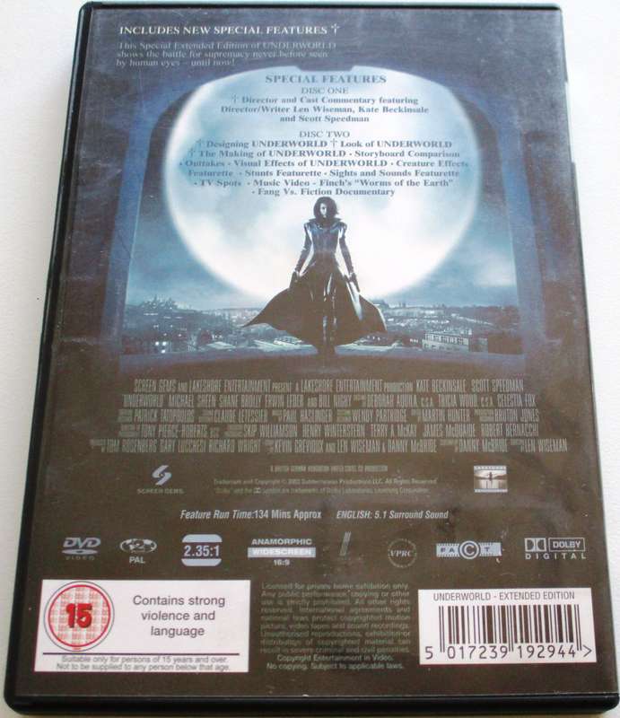 UNDERWORLD 2 Disc Special Extended Edition DVD [BBOX 15]