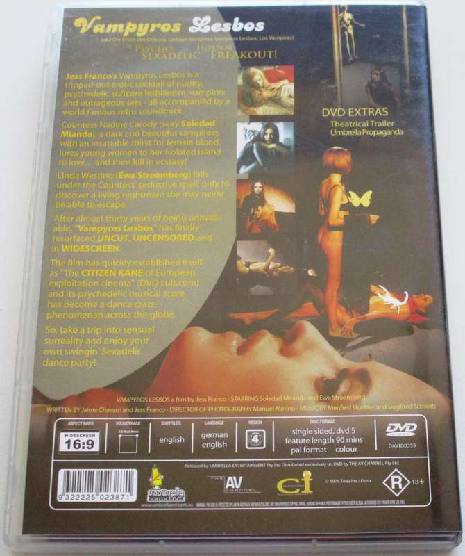 VAMPYROS LESBOS DVD [BBOX 14] Region 4