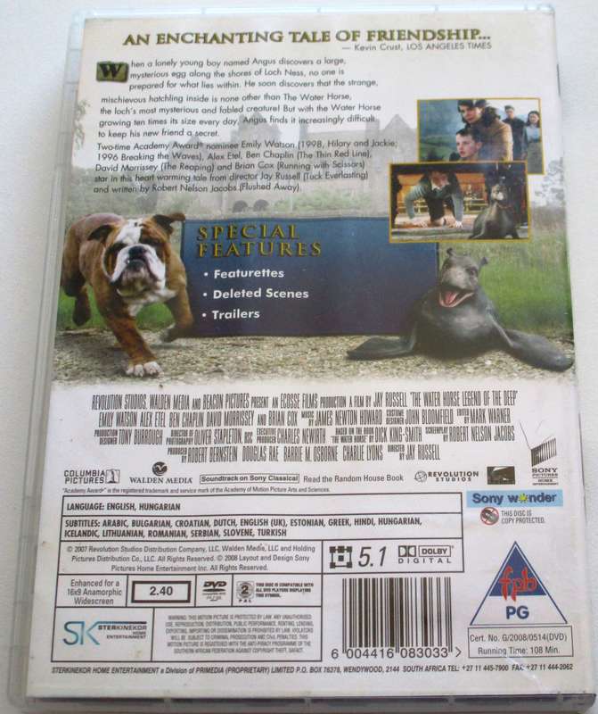 THE WATER HORSE Legend of the Deep DVD [BBOX 14]