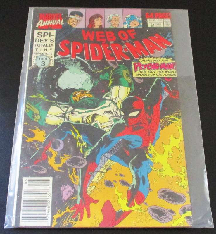 MARVEL Annual WEB OF SPIDER-MAN Psycho-Man 64 Pages Totally Tiny Adventure 3 #6 1990 [Box 3]