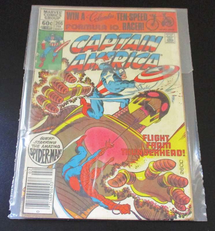 MARVEL Comics CAPTAIN AMERICA + SPIDER-MAN Flight from Thunderhead! #266 Feb 1982 [Box 3]