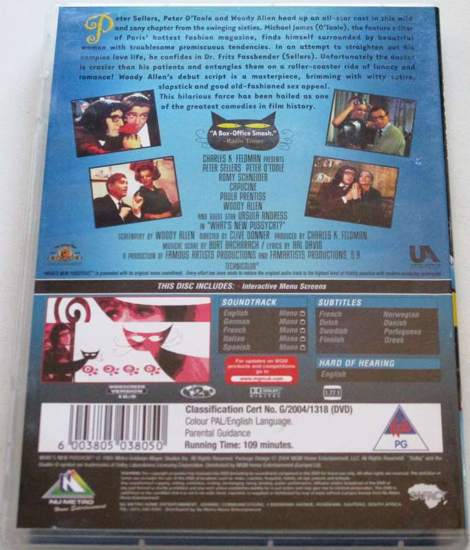 WHAT'S NEW PUSSYCAT? Peter Sellers DVD [BBOX 13]