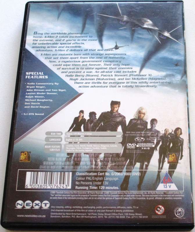 X-MEN 2 DVD [BBOX 14]