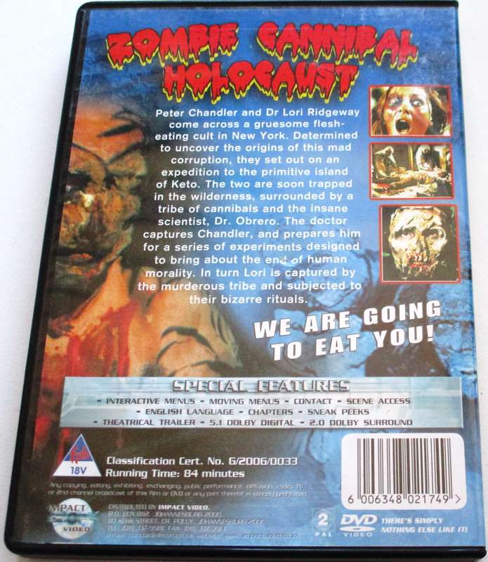 ZOMBIE CANNIBAL HOLOCAUST DVD [BBOX 14]