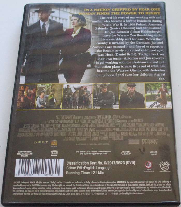THE ZOOKEEPER'S WIFE DVD [BBOX 14]