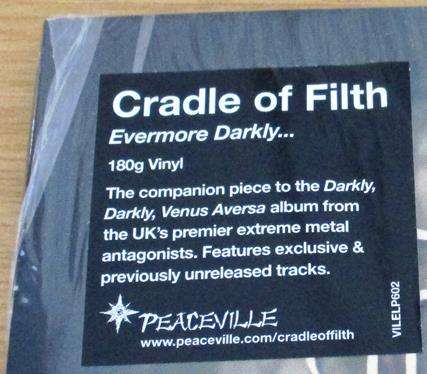 CRADLE OF FILTH Evermore Darkly LP VINYL Record