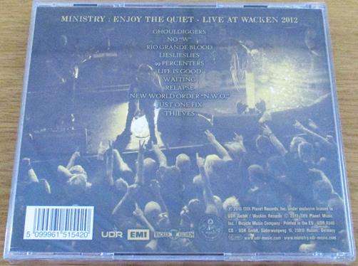 MINISTRY Enjoy the Quiet Live At Wacken 2012 CD