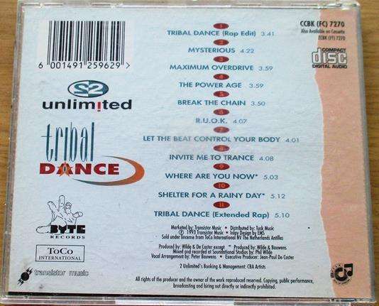 2 UNLIMITED Tribal Dance CD [Gx12]