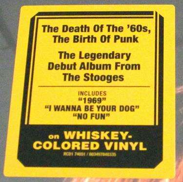 THE STOOGES The Stooges WHISKEY BROWN COLOURED LP VINYL Record