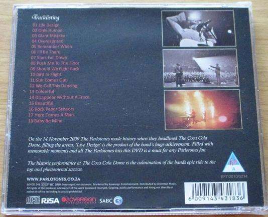 THE PARLOTONES Live Design CD+DVD VG+ [Zx1]