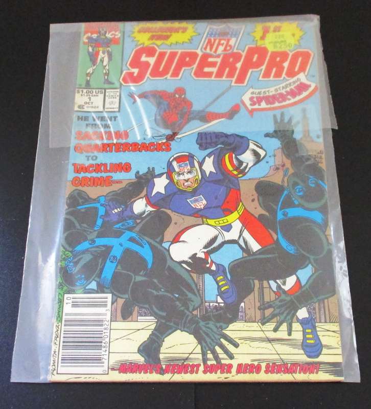 NFL SUPERPRO SPIDER-MAN #1 Oct 1991 [Box 4]