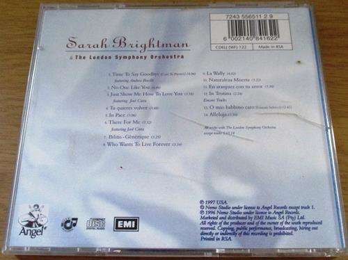 SARAH BRIGHTMAN Time to Say Goodbye CD [Shelf G Box 4]