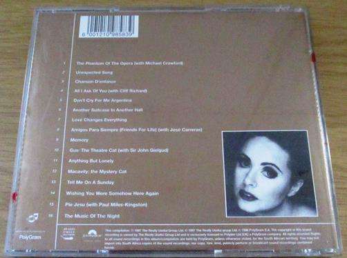 SARAH BRIGHTMAN The Andrew Lloyd Webber Collection CD [Shelf G Box 4]