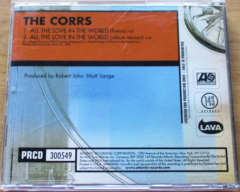 THE CORRS All The Love in the World CD [G Box 31]